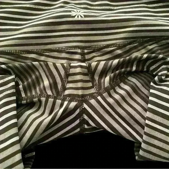 Athleta Colorblock Black/Gray Stripe Chaturanga Tight - Picture 5 of 7
